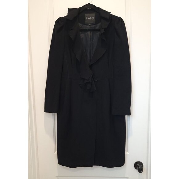 Hanni Y Jackets & Blazers - Hanii Y Black Wool Princess Seam Trench Coat Size 44/8 Korea